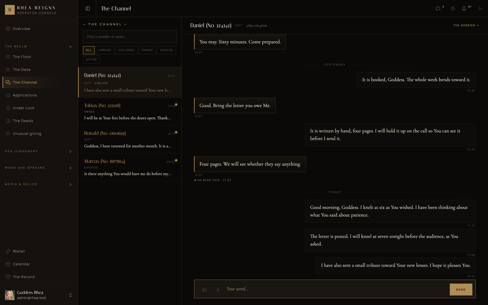 The Court: Her inbox and one open thread