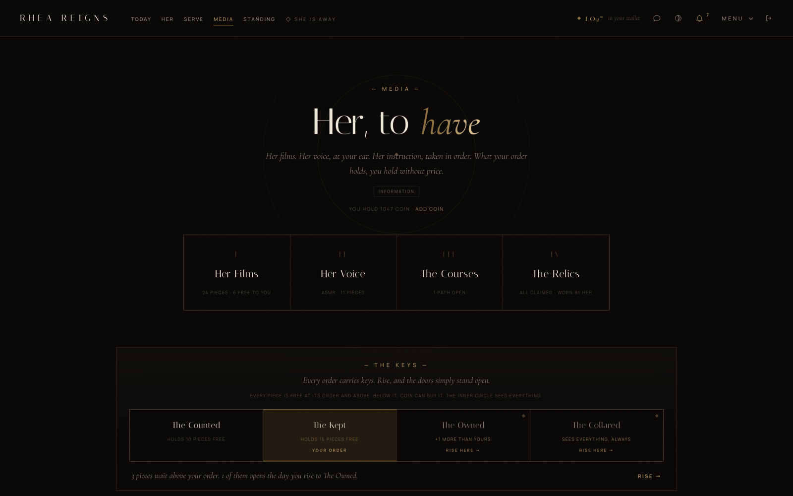 The Archive: the content shop with coin prices